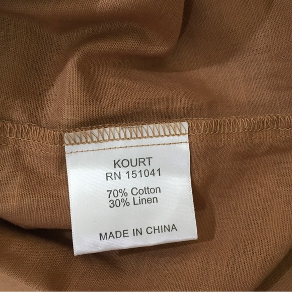 Kourt Willow Flax Cotton Wide Leg Cropped Pants Brown Women Size Medium New - Picture 6 of 6